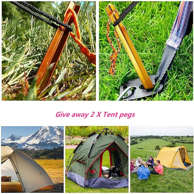 Adjustable Tarp Pole Canopy Pole Set of 2, Portable Tent Poles Rodsfor Camping Tarps,Tent,Awnings, Shelters, Hiking