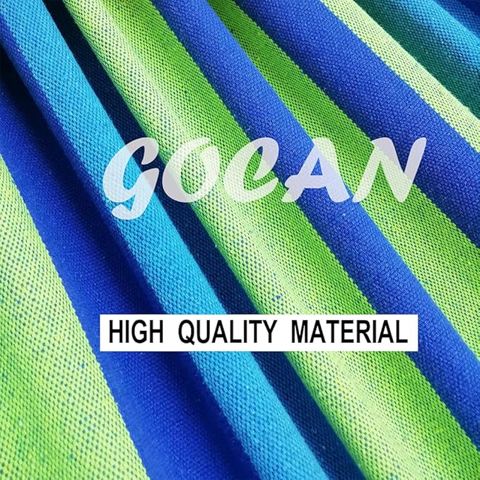 Double Hammock 2 Person Extra Large 220x160cm Total Length 330cm Load 500lb Canvas Cotton Hammock for Patio Porch Garden Backyard Lounging Outdoor and Indoor with Removable Spreader bar