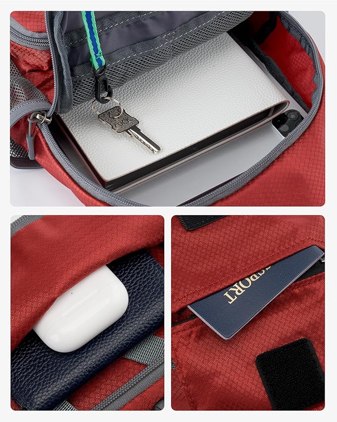 WATERFLY Packable Small Crossbody Sling Backpack Shoulder Chest Bag Daypack for Hiking Traveling