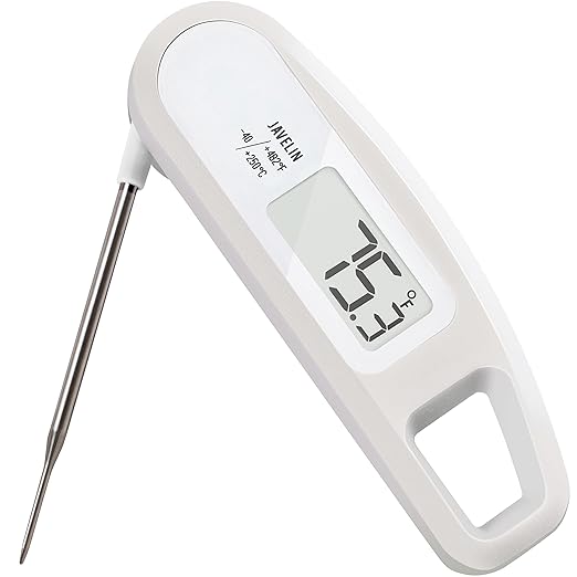 Lavatools Javelin® Ultra-Fast 2-Second Digital Instant Read Meat Thermometer for Grill and Cooking, 2.75" Probe, Compact Foldable Design, Large Display, IP65 Water Resistant, NSF Certified – Milk