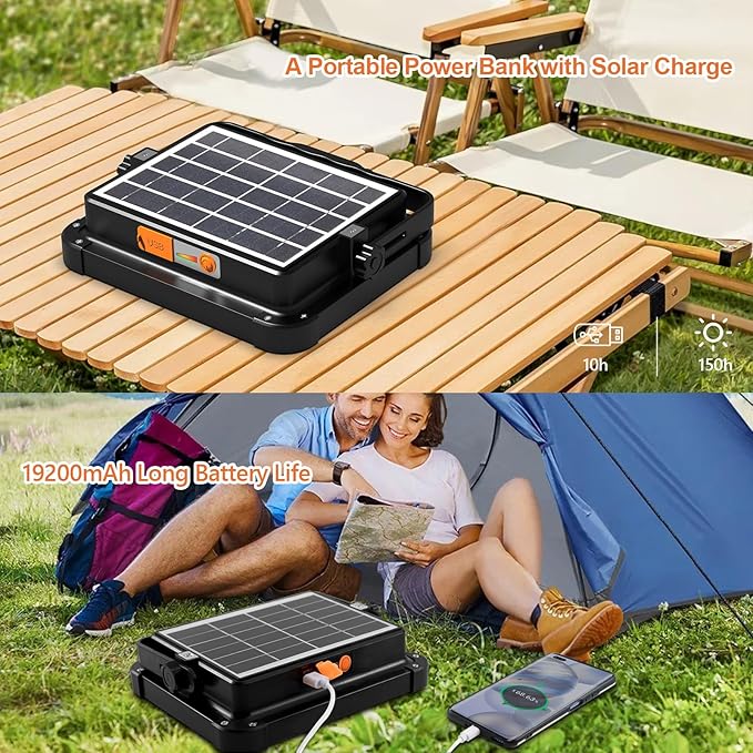 Portable LED Work Solar Light 100W 16500mAh 10000 LM with Stepless Brightness Job Site Battery Rechargeable LED Floor Light for Emergency Worklight for Hurricane (Black(Remote))