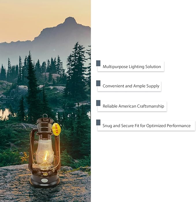 Light of Mine - Dietz #80 Blizzard Oil Lantern with 7/8" Replacement Wick Strips (Replacement Blizzard Globe with Wick)