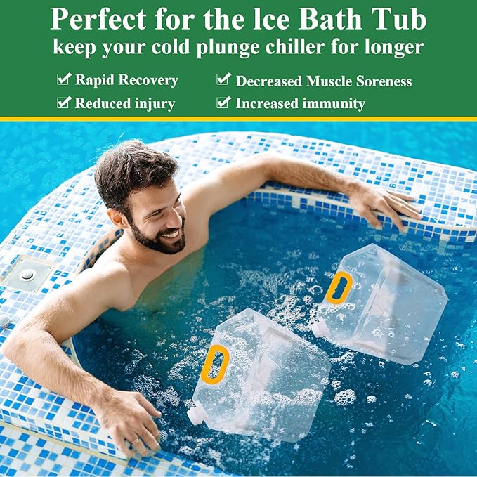 Tessco 12 Pack 1.3 Gallon Collapsible Water Storage Bag Water Container Bag Emergency Jug Foldable Plastic Storage Pouch Freezable Carrier Tank for Outdoor Sport Camping(Clear,Classic)