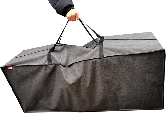 Outdoor Rectangular Cushion Storage Bag, Protective Zippered Storage Bags with Handles, 60"X20"X28" Dark Grey
