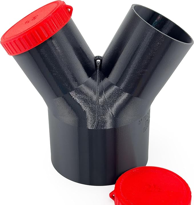 4" to 2-1/2" 2-Way Dust Collection Splitter Junction Fitting, Multi Port Fits Standard Hoses and Shop Vac Accessories, Dust Medusa