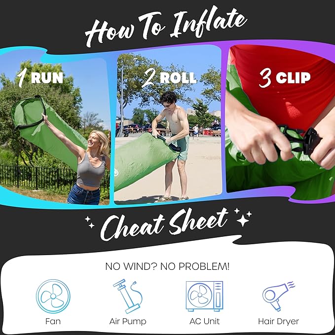 Nevlers Inflatable Lounger | 210T Polyester Inflatable Chair | No-Pump Blow Up Couch | Camping Couch Air Sofa Bed w/ 450 lbs. Cap., Pockets & Matching Bag | Use as Inflatable Couch for Adults & Kids