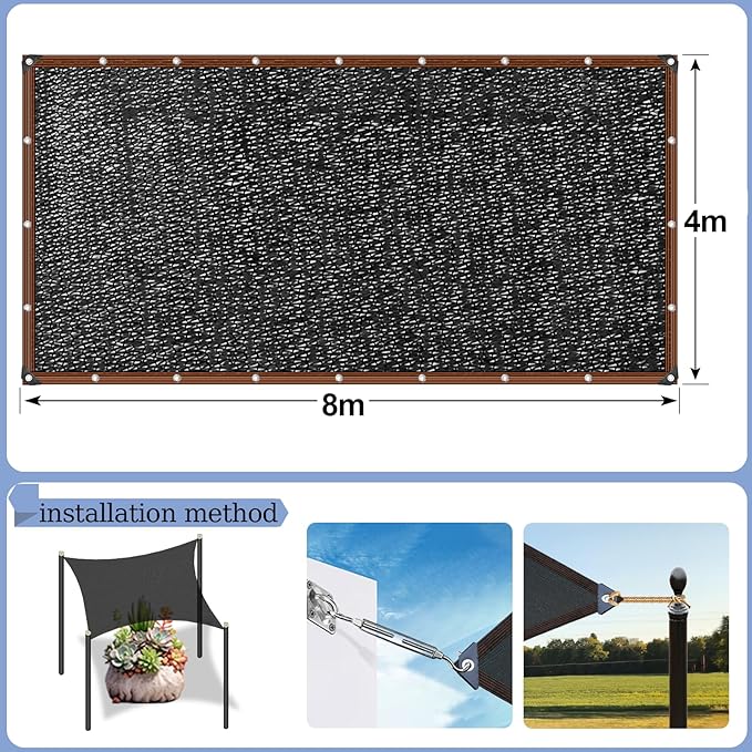 Shade Cloth - 70% Garden Shade Mesh Net with Grommets Outdoor Sun Shade Cover for Plant Pergola Patio Greenhouse Chicken Coop(13x26ft)