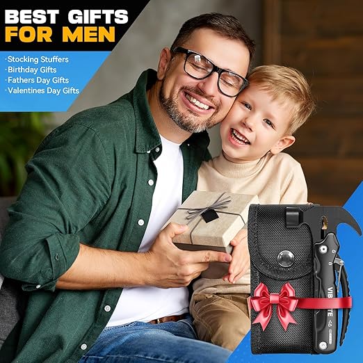 Gifts for Men, 12 in 1 Multitool Hammer for Camping Hunting Hiking, Gifts for Dad, Husband, Him, Birthday Gadgets Idea for Men Him Husband Boyfriend