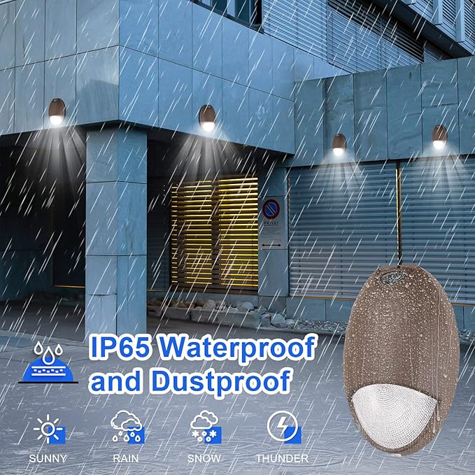 LED Emergency Light with Battery Backup Photocell Sensor, Self Test Diagnostics, Aluminum Exterior Waterproof Commercial Wall Pack Emergency Lighting Fixtures, 12W 120-277VAC, UL Certified (6-Pack)