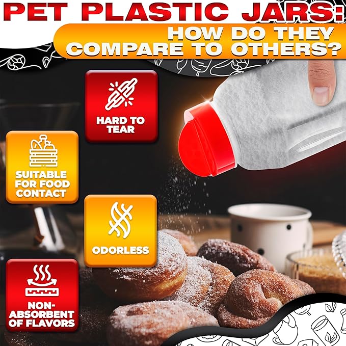 2 Pcs Large Seasoning Shaker – 32oz Large Seasoning Containers with Dual Shake Lids for Spices and Herbs, Transparent Design with Wide Mouth for Easy Filling, Durable Odor-Resistant Plastic Material