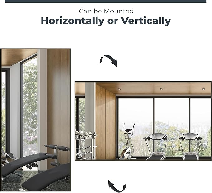 Nano Full Length Mirror Shatterproof Oversized Full Body Glassless Mirror for Home Gym Dance Studio and Workout Room 36" x 72" Black