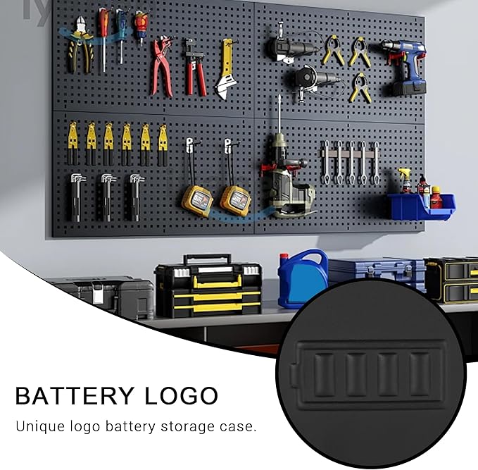 Battery Storage Case for AA AAA Button Cells, Battery Organizer Case, for 3 Batteries Variety Pack 88 Batteries Mesh Bag (Batteries Not Included) (BLACK)