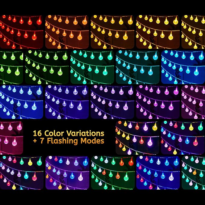 Minetom USB Globe String Lights - 17 ft 50 LED Color Changing Globe Fairy Lights with Remote and Timer, 16 Single Colors and 7 Modes Twinkle Lights for Bedroom Dorm Tent Bed Patio Christmas Party
