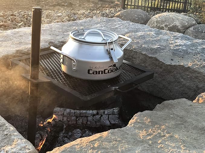 GameMaker Gravity Camping Grill & Pole – Adjustable Outdoor Cooking System, Portable Campfire BBQ for Hiking, Hunting & Backpacking