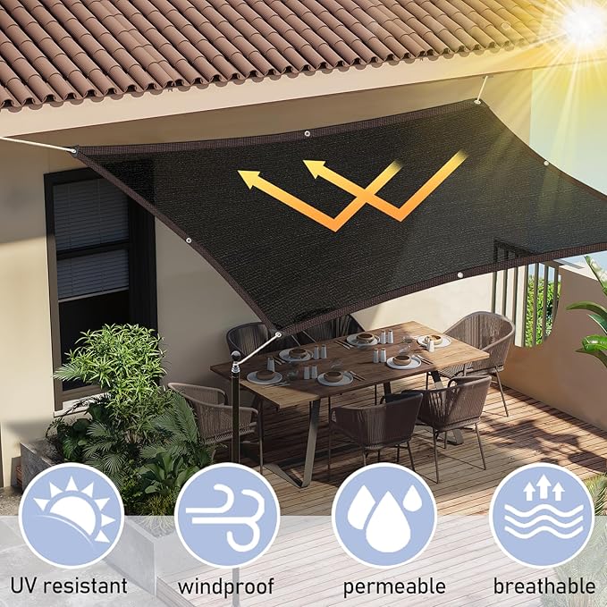 Shade Cloth - 70% Garden Shade Mesh Net with Grommets Outdoor Sun Shade Cover for Plant Pergola Patio Greenhouse Chicken Coop(10x23ft)