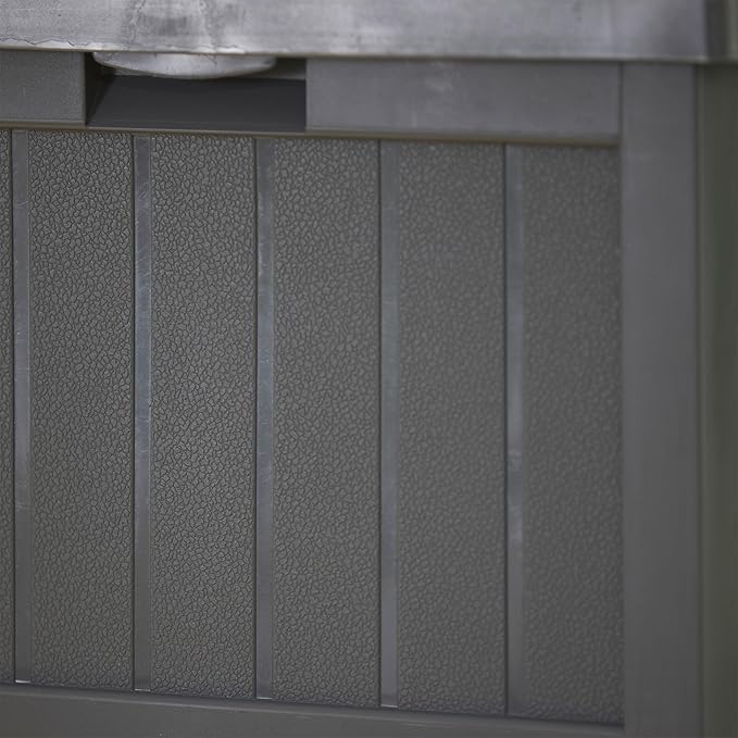 Suncast 3 Pack Trash Hideaway Refuse Container, Stylish Resin Outdoor Garbage Bin with Latching Lid, 30 to 33 Gallon Capacity, Cyberspace