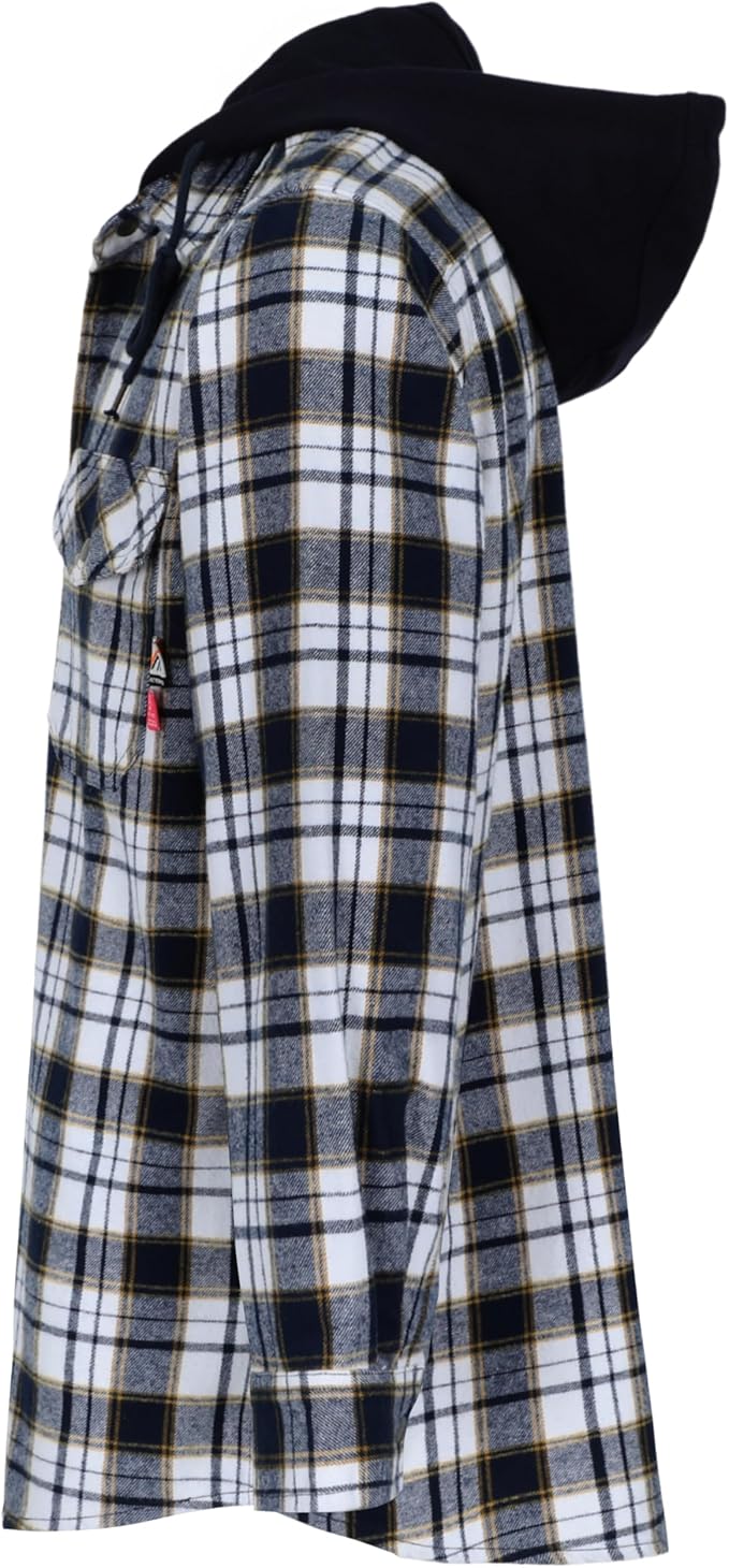 VATRENUS FR Shirts for Men Plaid Flannel Jacket 8.5oz Heavyweight Flame Resistant Welding Shirt