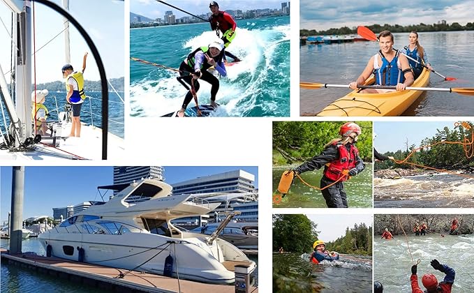 1/2 in x 16 ft Boat Marine Rope for Canyoneering, Floating, Fishing, Rafting, Camping, Hiking, Hunting, Anchor, Arborist Tree, Rafting, Rescue, Knotting Practice Nylon/Polyester Arm Green