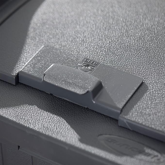 Suncast 3 Pack Trash Hideaway Refuse Container, Stylish Resin Outdoor Garbage Bin with Latching Lid, 30 to 33 Gallon Capacity, Cyberspace