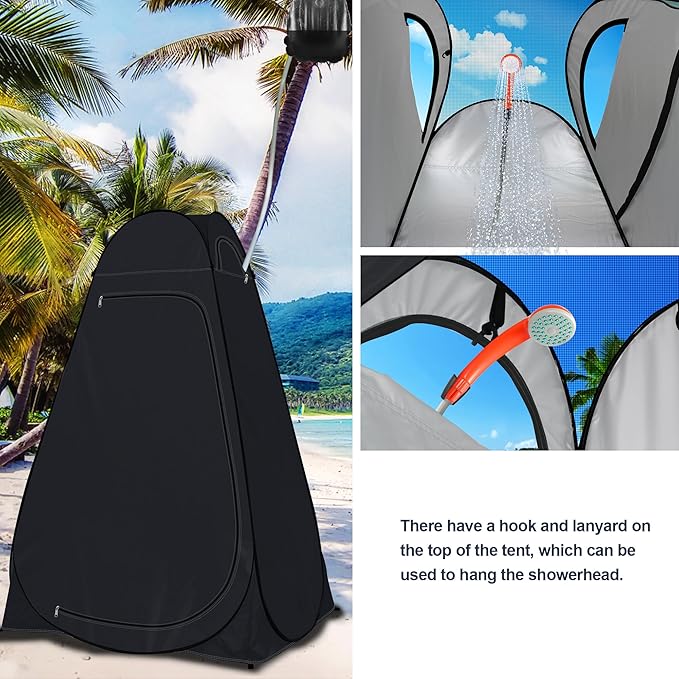 Pop Up Privacy Shower Tent Camping Portable Toilet Tent Outdoor Changing Porta-Potty Camp Bathroom Dressing Room Instant Privacy Shelters for Hiking Beach Picnic Fishing, Extra-Tall