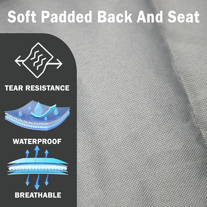 Outdoor Folding Camping Chair-Oversize Camping Chairs for Adults,Support 400lbs with Pillows & Cup Holders & Cooler Bags - Heavy Duty Collapsible Chairs for Sports Garden Beach Fishin(Blackgray)