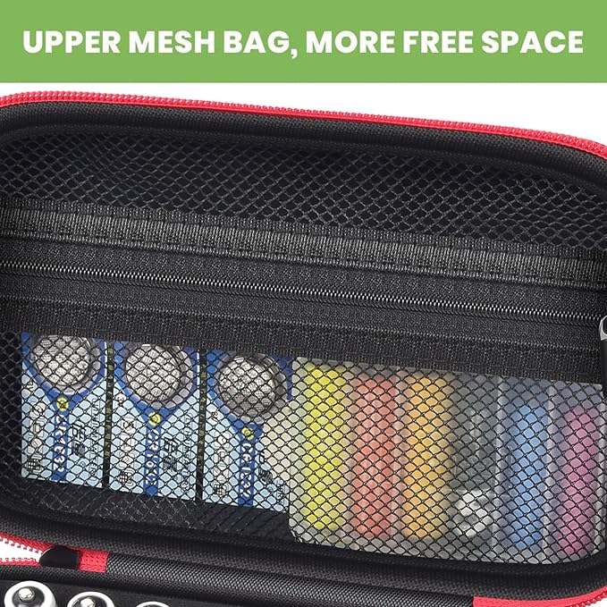 Battery Organizer Storage Holder Case Box for 69+ Batteries AA AAA C Cell 9V 3V Lithium - No Tester Included (Red)