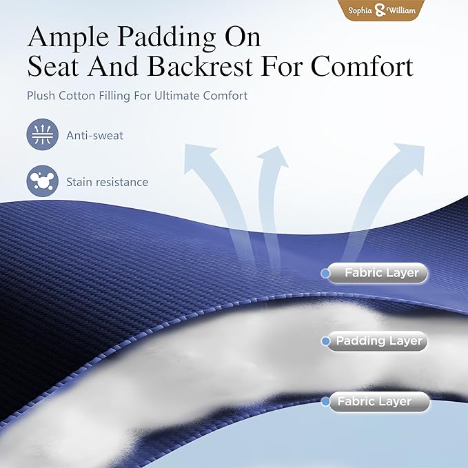 Sophia & Willliam Zero Gravity Chair Set of 2, Reclining Folding Chair with Free Cup Holder (Blue)