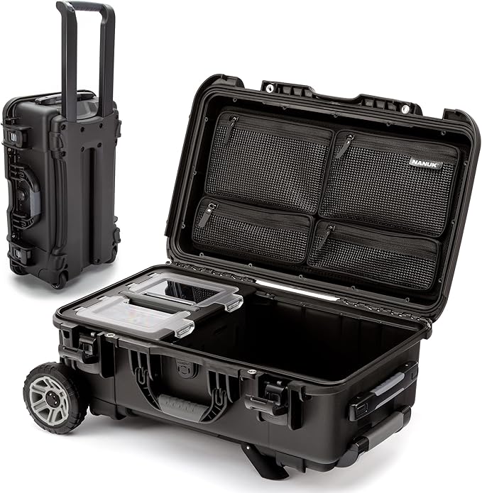 NANUK Trail 30 – 28.5L (7.5-Gallon) Waterproof Storage Box – Wheeled and Modular Cargo Case for Camping, Fishing, Hunting & Outdoor Storage - Dustproof and Impact Resistant (22" x 14" x 9") – Black