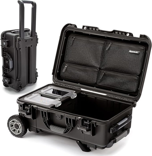 NANUK Trail 30 – 28.5L (7.5-Gallon) Waterproof Storage Box – Wheeled and Modular Cargo Case for Camping, Fishing, Hunting & Outdoor Storage - Dustproof and Impact Resistant (22" x 14" x 9") – Black