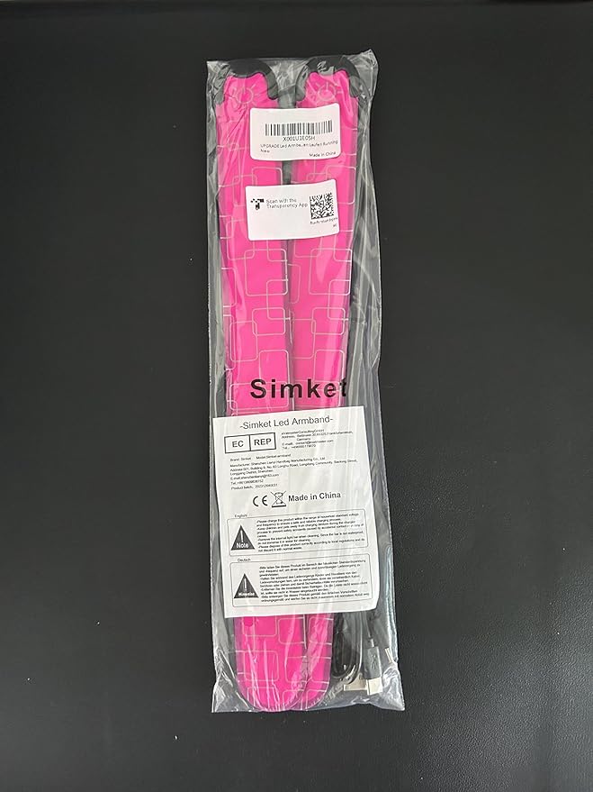 Simket LED Armband Rechargeable for Running(2 Pack), Running Lights for Runners, Running Lights, High Visibility Reflective Running Gear Adjustable Light Up Arm Bands for Men Women Kids