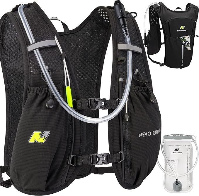 N NEVO RHINO Running Vest, Lightweight Hydration Vest, Insulated Water Backpack with 1.5L Water Bladder for Hiking, Trail, Running,Marathons,Cycling