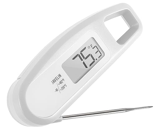 Lavatools Javelin® Ultra-Fast 2-Second Digital Instant Read Meat Thermometer for Grill and Cooking, 2.75" Probe, Compact Foldable Design, Large Display, IP65 Water Resistant, NSF Certified – Milk