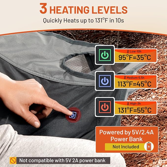 TIMBER RIDGE Heated Double Camping Chair, 700 lbs Heavy Duty Outdoor Folding Camp Couch, Oversized Comfort Loveseat Camping Chairs Perfect for Outdoor Sports, Camping, Lawn(Power Bank not Included)