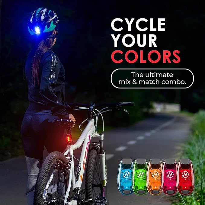 LED Safety Light (2 Pack) - Clip On Strobe/Running Lights for Runners, Dog, Bike, Walking, Boat, Kayak, Stroller and More - High Visibility Accessories for Your Reflective Gear, Bicycle