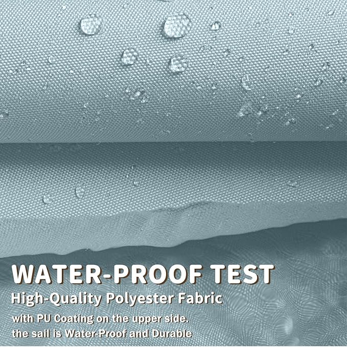 LOVE STORY Waterproof 16'x16'x16' Triangle Sky Blue Sun Shade Sail Cannoy UV Resistant for Outdoor Patio Garden Backyard (We Make Custom Size)