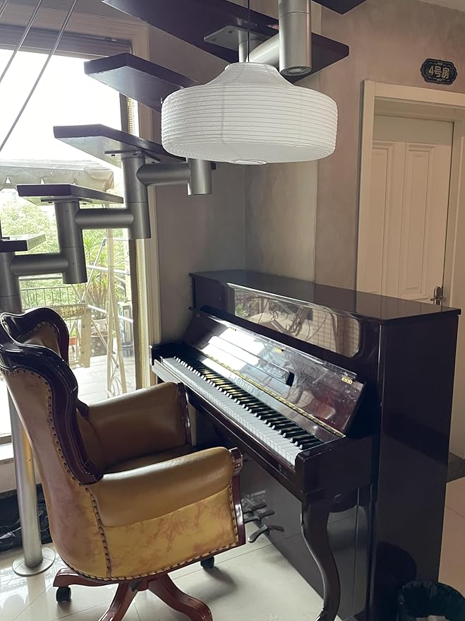 White Large Ceiling Paper Lanterns Shade(50cm,19.69"), Rice Paper Lights Lamps, Vintage Chinese/Japanese Pendant Lantern Lamps, Hanging Paper Lamp Shade for Living Room,Wedding,Bedroom