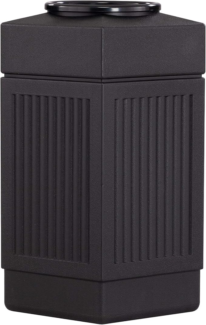 Safco Canmeleon Trash Can, 30 Gallons, Indoor and Outdoor Use, Durable & Weather-Resistant Commercial Garbage Can, Black