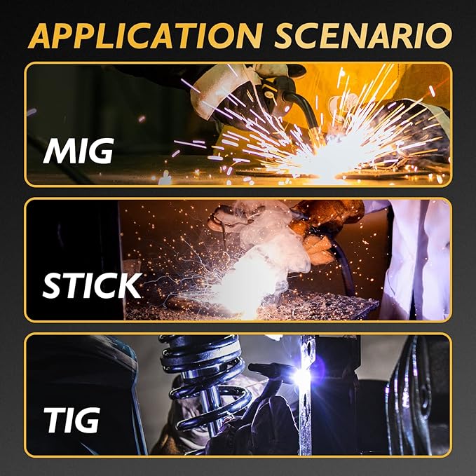 TOOLIOM Flip Front Welding Helmet Welding Mask with Flip Up Lens Welding Hood Shade-10 Black Welder Helmet for Stick MIG TIG