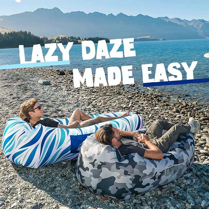 AlphaBeing Inflatable Lounger Beach Chair Accessories, Air Sofa Hammock Inflatable Couch for Camping Backyard Lakeside with Compression Sacks, Ideal Outdoor Gifts for Adults