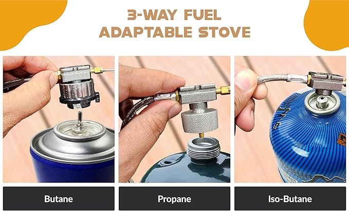 Roamix 54,500 BTU Multi-Fuel Portable Camping Stove – 16,000W Collapsible Windproof Burner with Fuel Canister Adapter & Carrying Case for Outdoor Cooking, Backpacking & Emergency Use