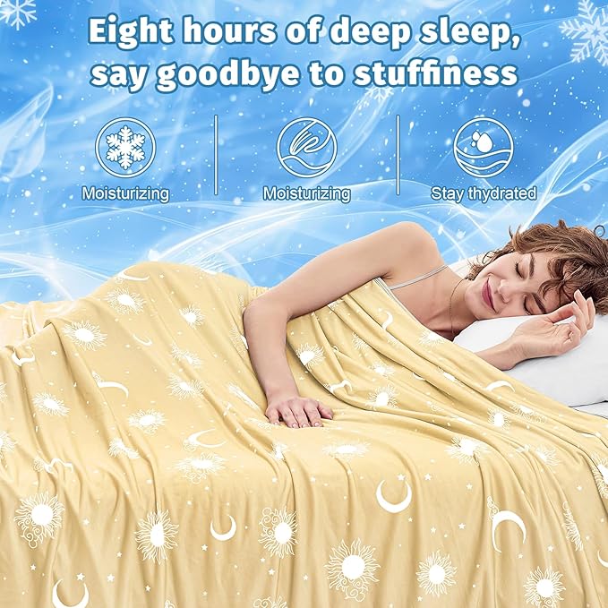 inhand Cooling Blanket King Size (90"x108") - Cooled Blankets for Hot Sleepers Lightweight Breathable Summer Blanket for Sleeping Night Sweats to Keep Cool in The Heat -Beige