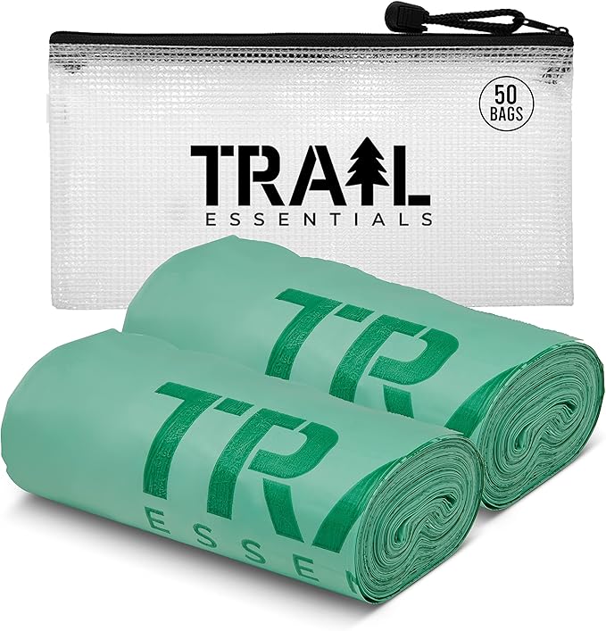 Toilet Bags, Certified Biodegradable and Compostable; Use and Bury in Ground –Includes Convenient Water Resistant Carry Case