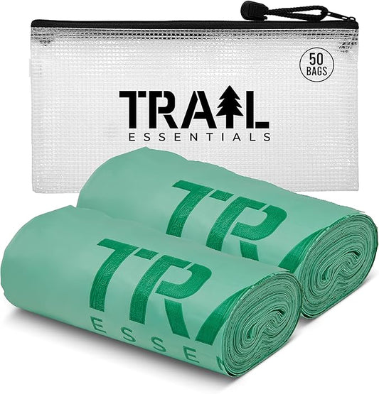 Toilet Bags, Certified Biodegradable and Compostable; Use and Bury in Ground –Includes Convenient Water Resistant Carry Case