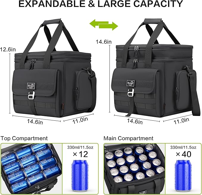 36L Large Soft Cooler Insulated Cooler Bag Soft Sided Collapsible Coolers for Travel, Camping, Beach. Leakproof, Waterproof, Expandable, 36L