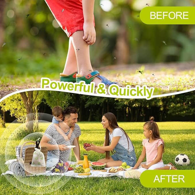 Mosquito Repellent Outdoor Patio - Mosquito Repellent Outdoor Powerful Indoor & Outdoor Protection - Mosquito Deterrent for Yard Camping 12 Pack, Green