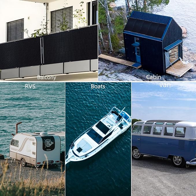 Flexible Solar Panel 300W /2PCS 150W Fiberglass Monocrystalline Lightweight Module for Off-Grid RV Boat Van Cabin Uneven Surfaces 12V/24V Battery Charge (300W Solar Panel)