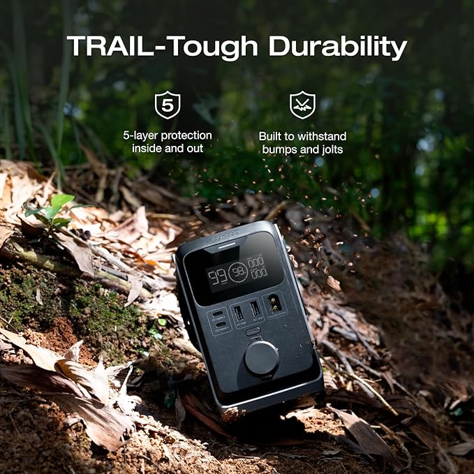 EF ECOFLOW Trail 300 DC Portable Power Station with 30W USB C Charger, 288Wh LiFePO4 Power Bank, Solar Generator, for Camping, Travel, and Emergency Power