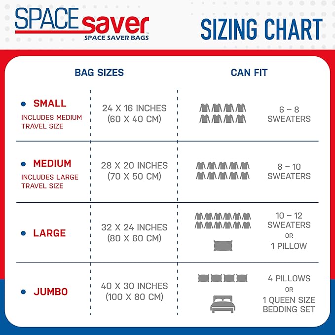 4 Pack Large Vacuum Storage Bags for Comforters, Blankets & Clothes – Vacuum Sealed Compression Bags with Hand Pump – Space Saver Storage Bags for Bedding, Moving, Travel & Organization