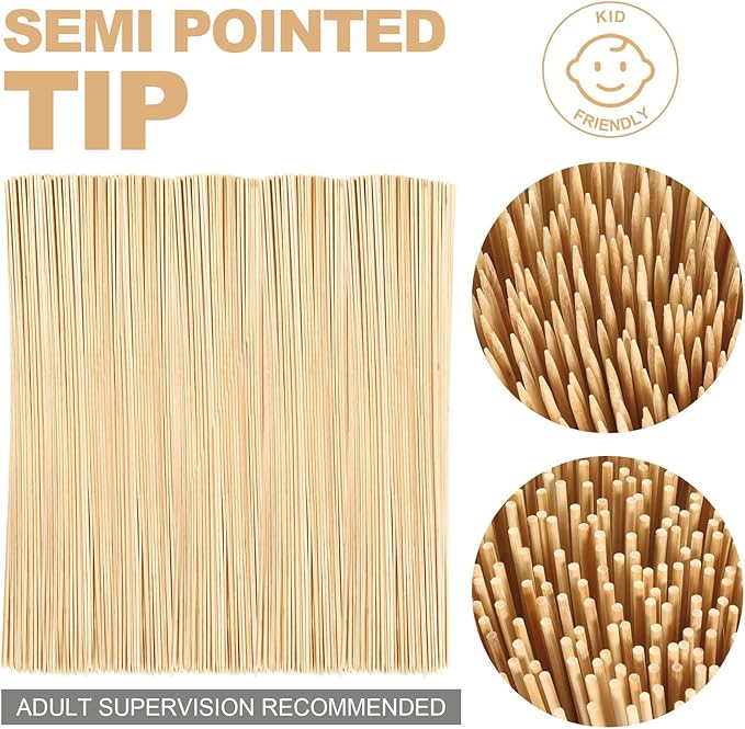 Suclain 500 Pcs Marshmallow Roasting Sticks 30" Long 5mm Thick, Smores Sticks Bamboo Skewers BBQ Kabob Grilling Barbecue Roasting Camping for Outdoor Fire Pits Campfires