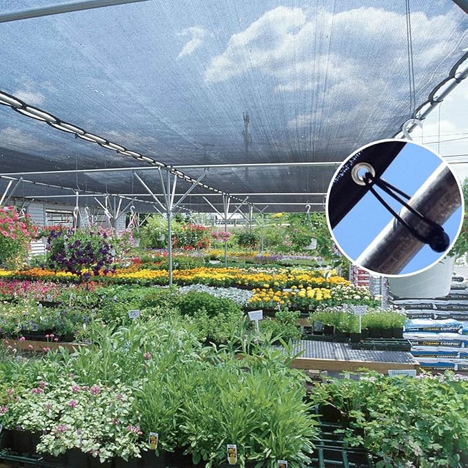 Agfabric 50% Sunblock 10??X 16??Shade Cloth with Grommets for Garden Patio, Black